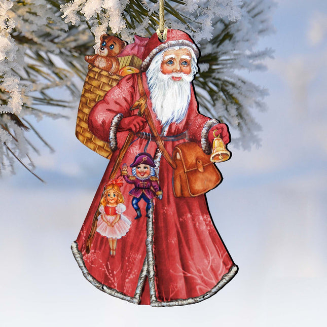 Saint Nick Christmas Wooden Ornaments by G. DeBrekht - Christmas Santa Snowman Decor - 8124120-0
