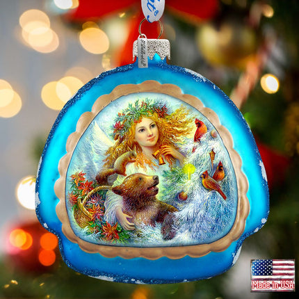 Cherished Winter Glass Ornament by G. DeBrekht - Christmas Decor - 756-012-0