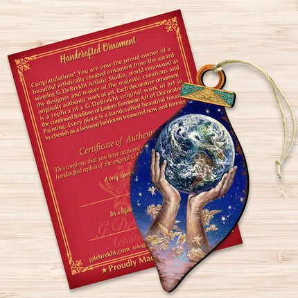 World in my Hands Wooden Ornaments by Josephine Wall - Christmas Decor - 845131-JW-3