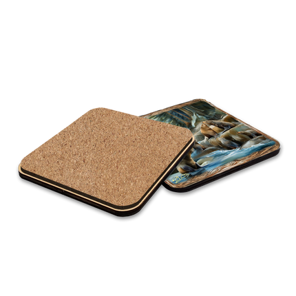 Sea Lion Cave Wooden Cork Placemat and Coasters Gift Set of 7 by Nature Wonders Nature Wildlife Decor  - 85413C-S7-3