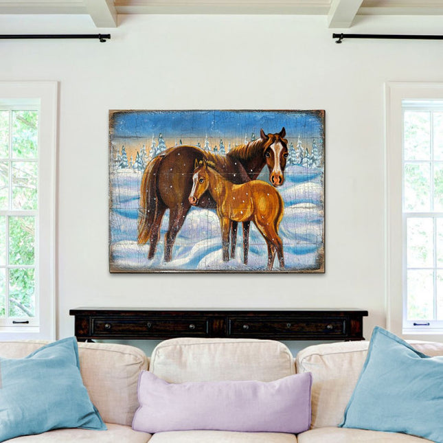 Horses Art Wooden Wall Art by Nature Wonders - Nature Wildlife Decor  - 95218B-0