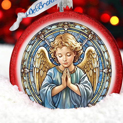 Little Angel Ball Glass Ornament by G. Debrekht - Nativity Holiday Decor - 73565C-0