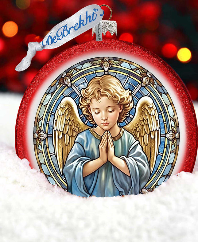 Little Angel Ball Glass Ornament by G. Debrekht - Nativity Holiday Decor - 73565C-0
