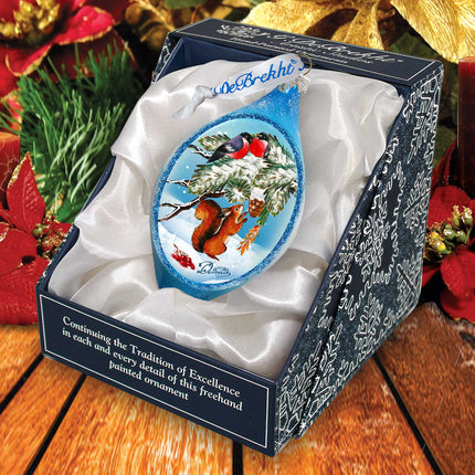 Squirrel and Birds Ball Glass Ornament by G. DeBrekht - 73451-3