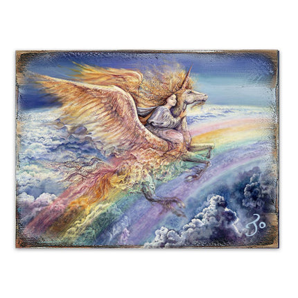 Flight to Aquarius Fantasy Wooden Wall Art by Josephine Wall - Fantasy Decor - 852116-JW-1