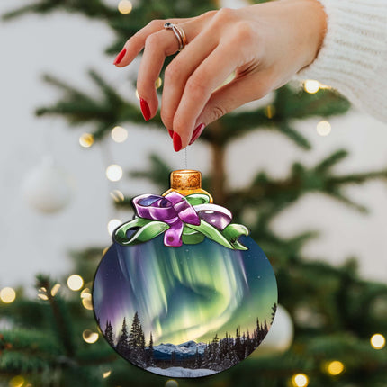 Aurora Borealis Brilliance Wooden Ornaments by G.Debrekht - Wildlife Holiday Decor - 870025-3