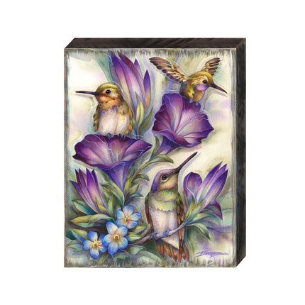 Everlasting Friendship Hummingbirds Wooden Wall Art by J. Bergsma - Nature Wildlife Decor - 85922936B-JB-4