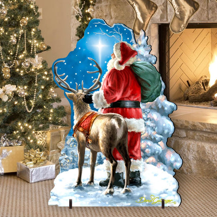 Starry Night Santa Christmas Outdoor Decor by D. Gelsinger - Christmas Santa Snowman Decor - 8461020F-1713-1