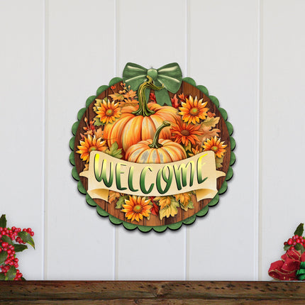 Welcome Front Door Welcome Sign, Wooden Front Porch Decor by G. Debrekht Thanksgiving Halloween Decor - 933123H-2