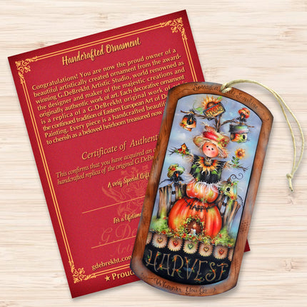 Harvest Pumpkin Scarecrow Wooden Ornaments by Jamie Mills-Price Thanksgiving Decor - 8611075-MP-4