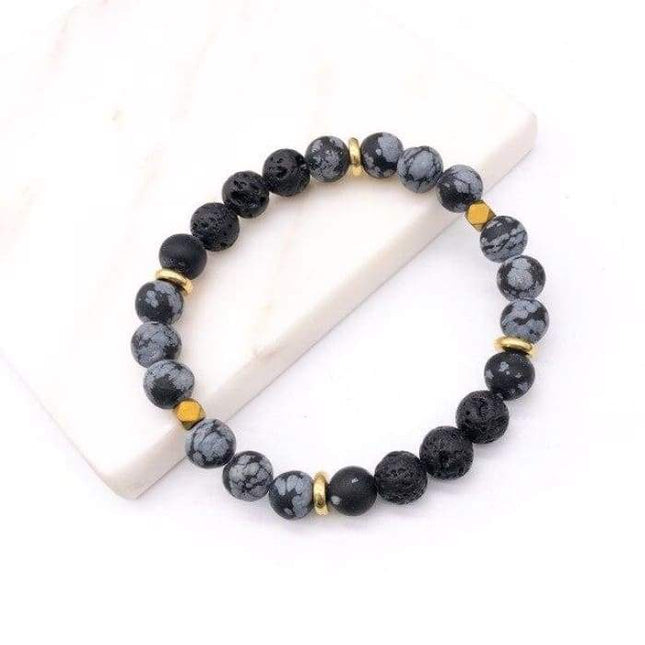Black Lava Stone Bracelet-0