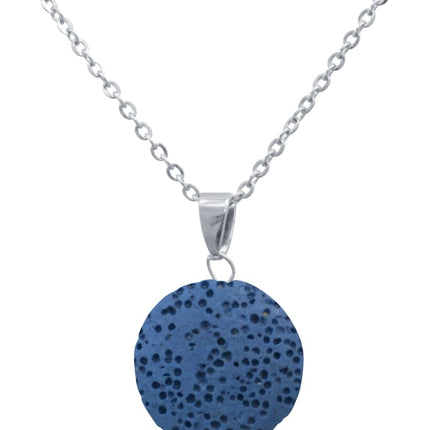 Blue Lava Stone Essential Oil Necklace-0