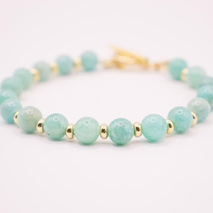 CIRCE | Bracelet in Amazonite and 18 and 24 carat gold plated-1