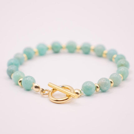 CIRCE | Bracelet in Amazonite and 18 and 24 carat gold plated-2