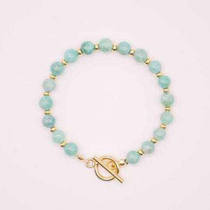 CIRCE | Bracelet in Amazonite and 18 and 24 carat gold plated-0