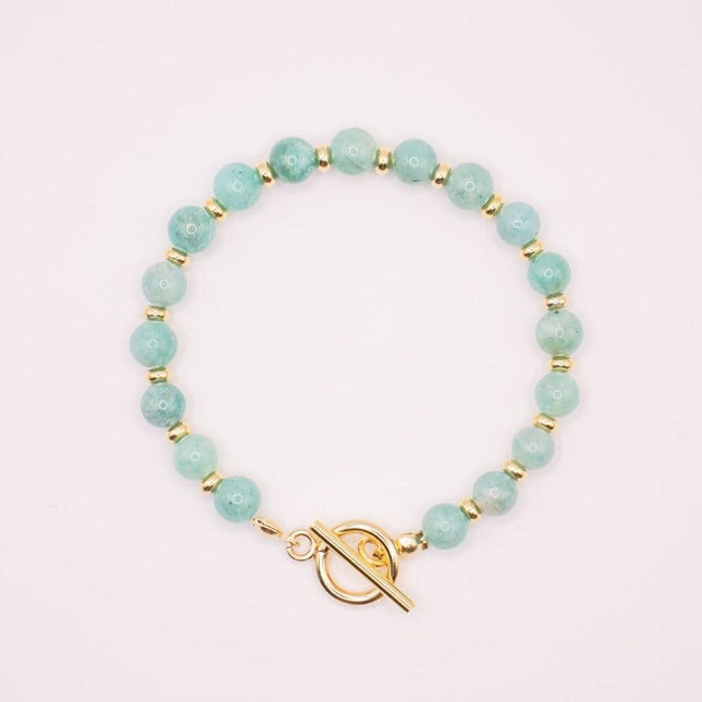 CIRCE | Bracelet in Amazonite and 18 and 24 carat gold plated-0