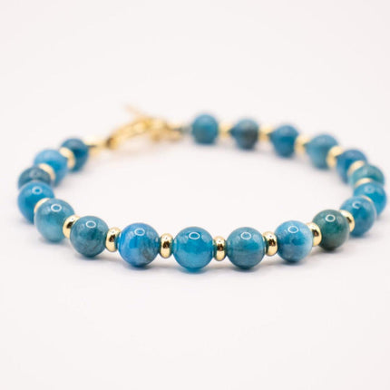CIRCE | Bracelet in Blue Apatite and 18 and 24 carat Gold plated-1