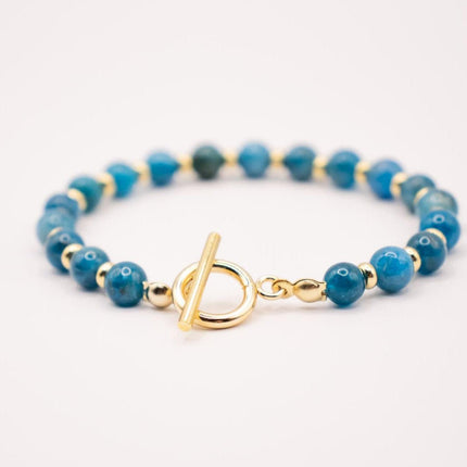 CIRCE | Bracelet in Blue Apatite and 18 and 24 carat Gold plated-2