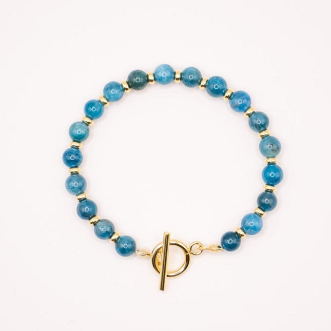 CIRCE | Bracelet in Blue Apatite and 18 and 24 carat Gold plated-0