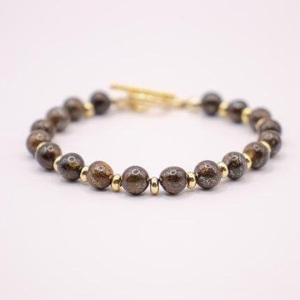 CIRCE | Bracelet in Bronzite and 18 and 24 carat gold plated-1