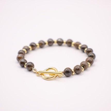 CIRCE | Bracelet in Bronzite and 18 and 24 carat gold plated-2