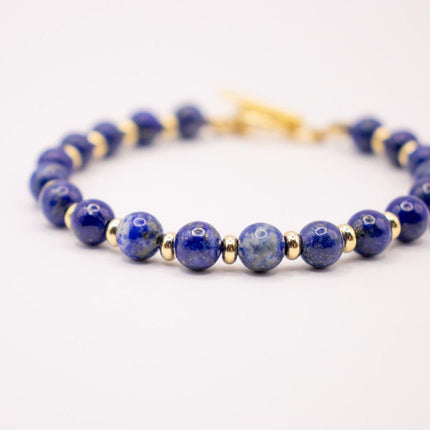 CIRCE | Bracelet in Lapis-Lazuli and 18-carat gold-plated stainless steel-1