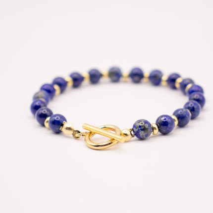 CIRCE | Bracelet in Lapis-Lazuli and 18-carat gold-plated stainless steel-2