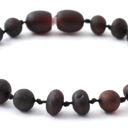 Amber Cherry Knotted Raw Black Anklet-3