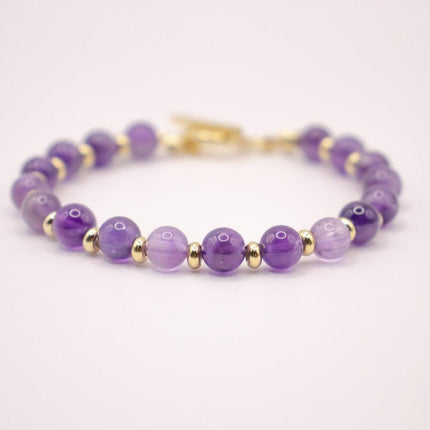 CIRCE | Bracelet in Amethyst and 18-carat gold-plated stainless steel-1