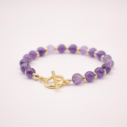 CIRCE | Bracelet in Amethyst and 18-carat gold-plated stainless steel-2