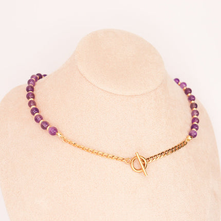 CIRCE | Necklace in Amethyst and 18 and 24 carat gold plated-4