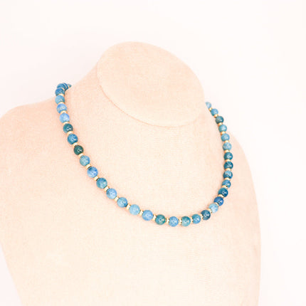 CIRCE | Necklace in Blue Apatite and 18 and 24 carat Gold plated-1