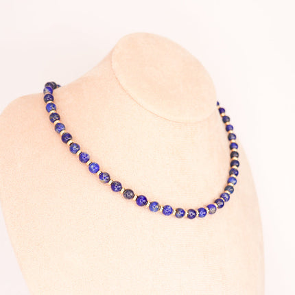 CIRCE | Lapis lazuli and 18 and 24 carat gold plated necklace-1