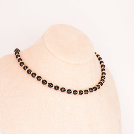 CIRCE | Necklace in black Tourmaline and 18 and 24 carat gold plated-1