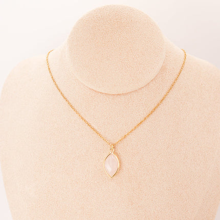 Pendant | Almond in Rose Quartz-3