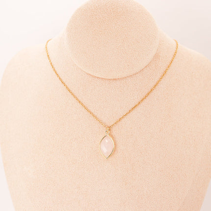 Pendant | Almond in Rose Quartz-1