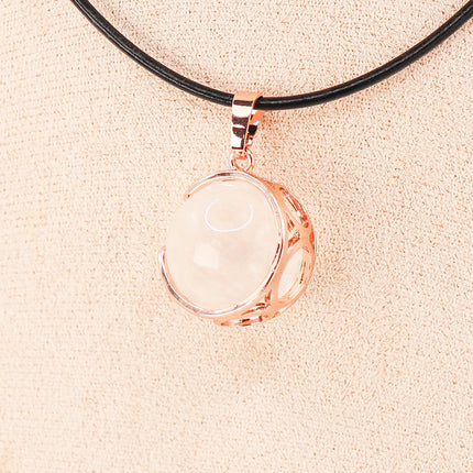 Pendant | Rock Crystal Moon Sphere-0