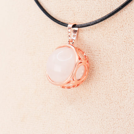 Pendant | Moon Sphere in Rose Quartz-0