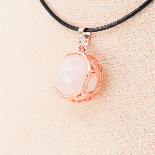 Pendant | Moon Sphere in Rose Quartz-0
