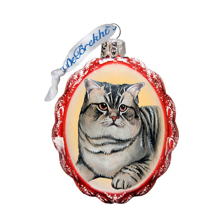 Grey Tab Mercury Glass Ornament by G. DeBrekht - Pets Dog and Cats Decor - 774016-4