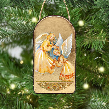Angels Watching Over You Religious Christian Sacred Icon Ornament - Inspirational Icon Decor - 87046-2