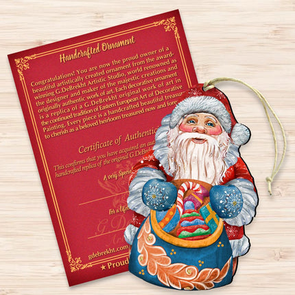 Birdie Santa Christmas Wooden Ornaments by G. DeBrekht - Christmas Santa Snowman Decor - 8117902-3