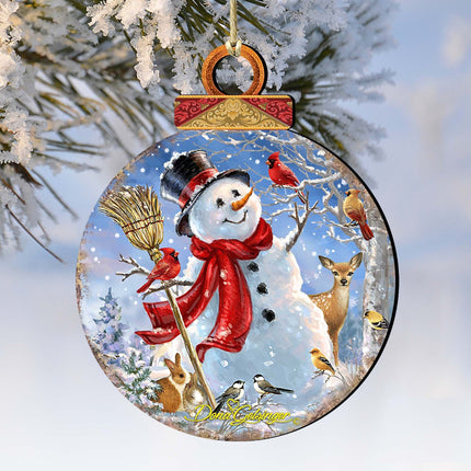 Frosty Forest Friends Wooden Ornaments by Gelsinger - Christmas Santa Snowman Decor - 8021023-1624-0