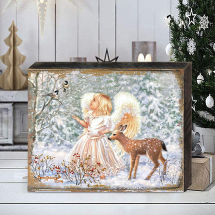 Sweet Christmas Blessings Wooden Wall Art by D. Gelsinger - Nativity Holiday Decor - 95660B-1703-1