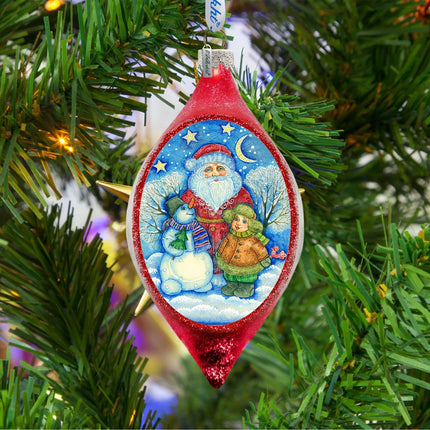 Snowy Friends Drop Glass Ornament by G. DeBrekht - Christmas Decor - 757-035-2