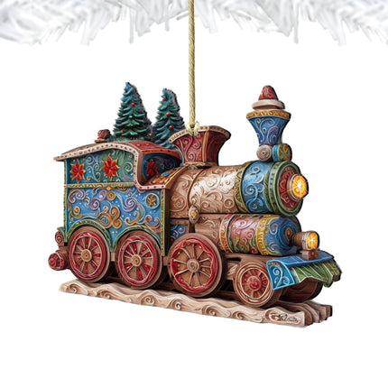 Christmas Train Wooden Ornaments by G. Debrekht - Christmas Decor - 8100198-2-3