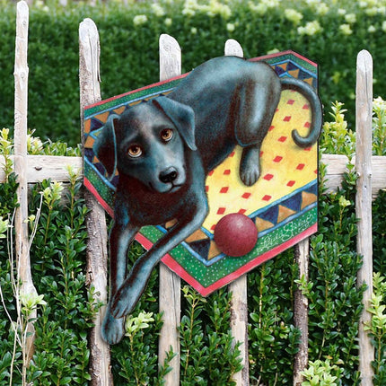 Ready When You Are Black Dog Holiday Outdoor Decor Large Ornament by Laura Seeley - Pets Dog and Cats Decor - 8511017M-1