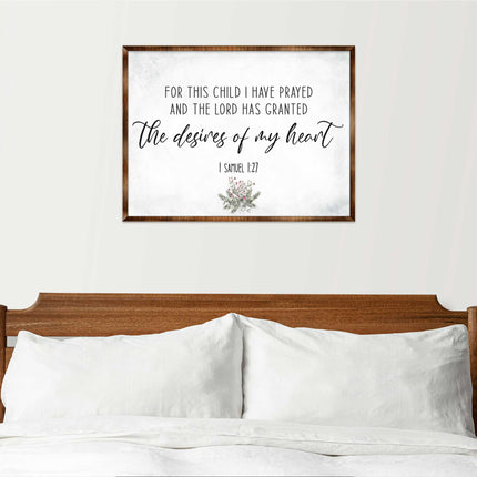 The Desires of My Heart - Wooden Nursery Room Decor - Samuel 1:27 - Contemporary decor - Religious wall art - 310339-0
