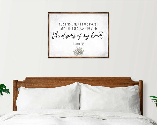 The Desires of My Heart - Wooden Nursery Room Decor - Samuel 1:27 - Contemporary decor - Religious wall art - 310339-0