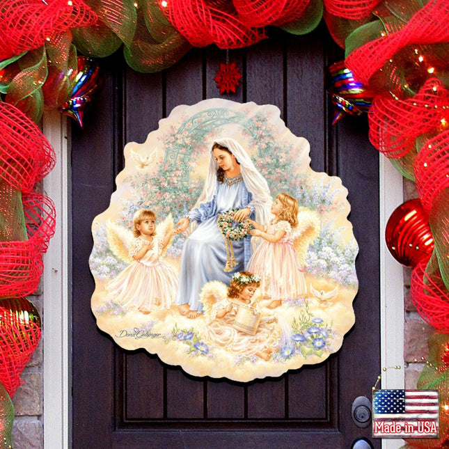 Gift of Faith Angel Wreath Nativity Door Decor by D. Gelsinger - Nativity Holiday Decor - 8461032H-0201-0